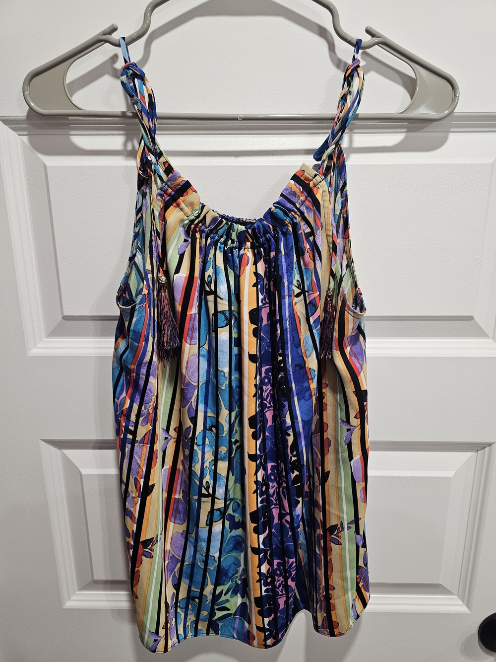 Laundry By Shelli Segal Multicolor Striped Floral Top
